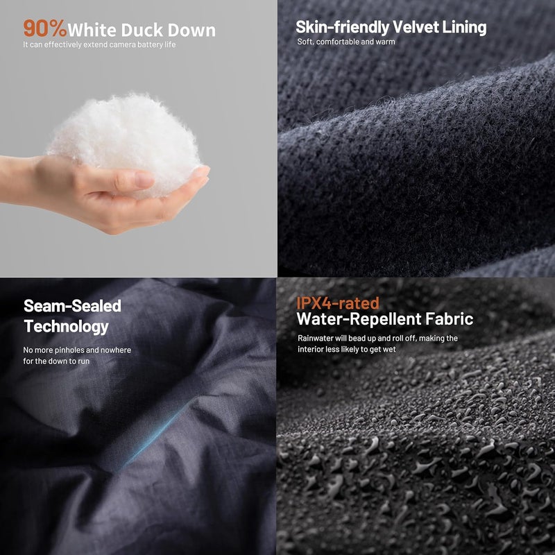 PGYTECH Camera Cold-Proof Warm Cover, Winter Cover Protector, Adjustable Snowproof and Waterproof Camera Lens Sleeve - Image 3